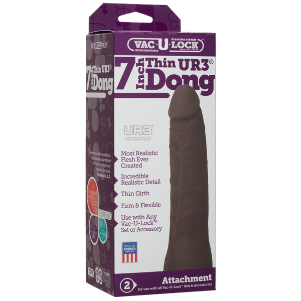 Vac-U-Lock 7in Ultraskyn Thin Dong - Brown