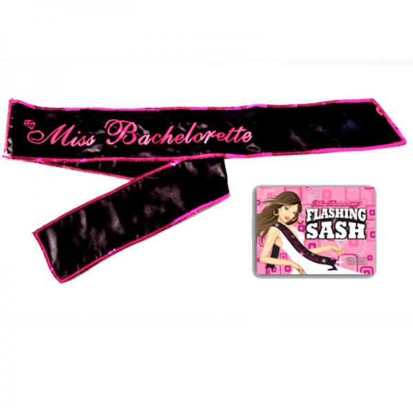 Miss Bachelorette Glows In The Dark Sash Black