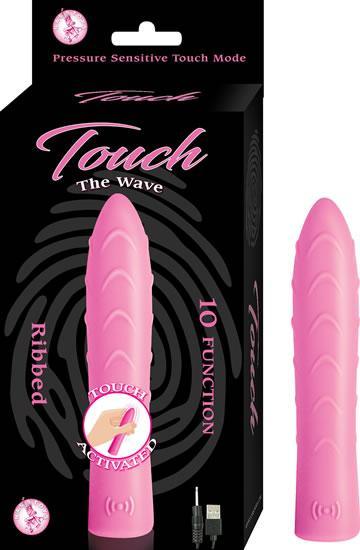 Touch The Wave Pressure Sensitive 10 Function Rechargeable Waterproof Pink