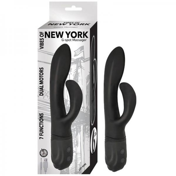 Vibes Of New York G-spot Massager Dual Motors 7 Function Rechargeable Silicone Waterproof Black
