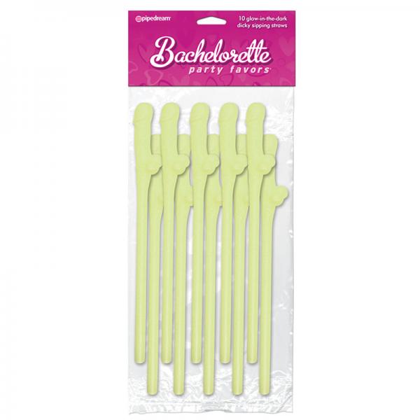 Bachelorette Party Favors Dicky Sipping Straws Glow In The Dark 10pc.