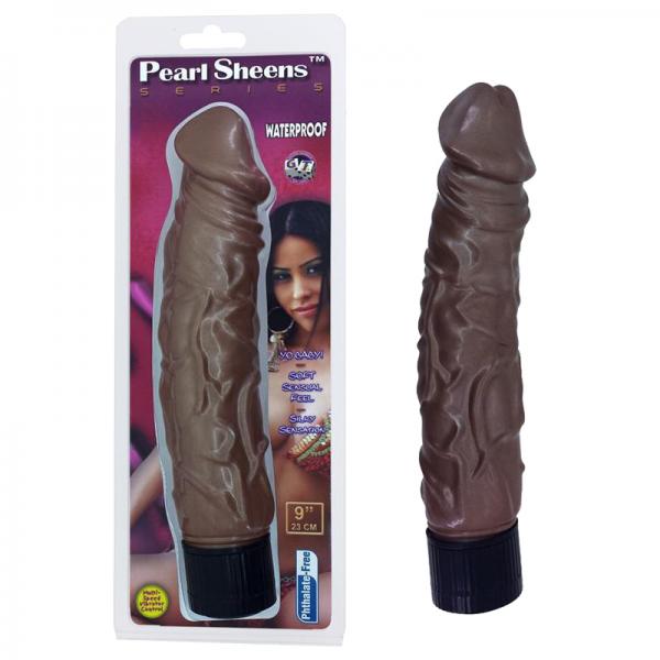 Pearl Sheens 9 Inches Brown Vibrating Dildo