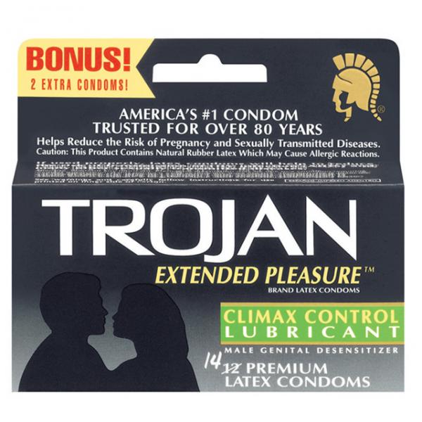Trojan Extended Pleasure Condoms With Climax Control Lubricant