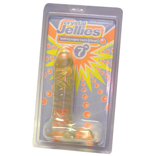 Crystal Jellies Ballsy Super C*ck 7 Inch - Clear