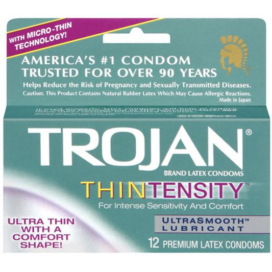 Trojan Thintensity Latex Condoms With Ultrasmooth Lubricant