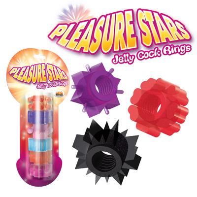 Pleasure Stars Penis Rings 6 Count Assorted Colors