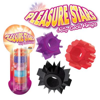 Pleasure Stars Penis Rings 6 Count Assorted Colors