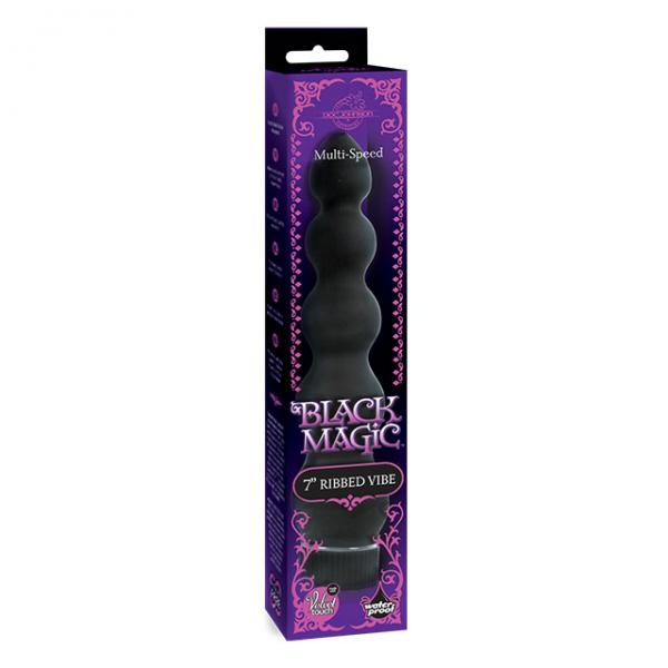 Black Magic 7 inches Ribbed Vibrator