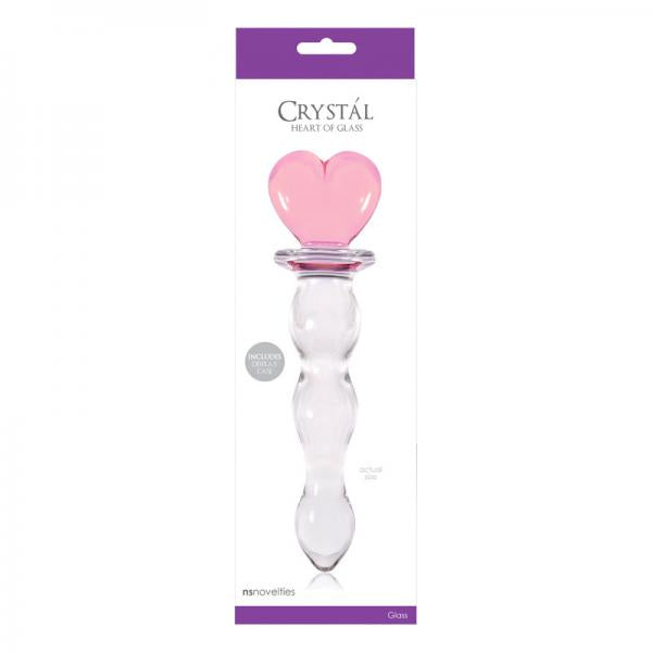 Crystal Heart Of Glass Wand and Vase - Pink