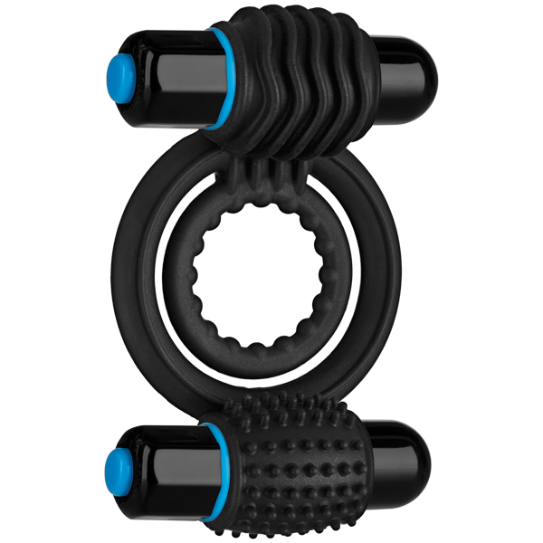 Optimale Silicone Vibrating Double C-Ring Waterproof - Black