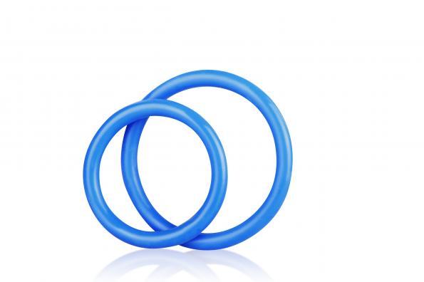 C & B Gear Silicone Cock Ring Set Blue
