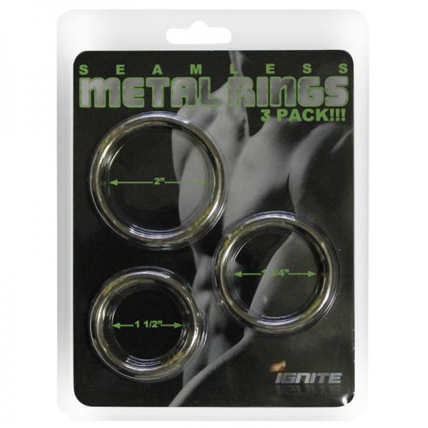 Si 3 Pack Seamless Metal Rings 2, 1.75, And 1.5 Inch