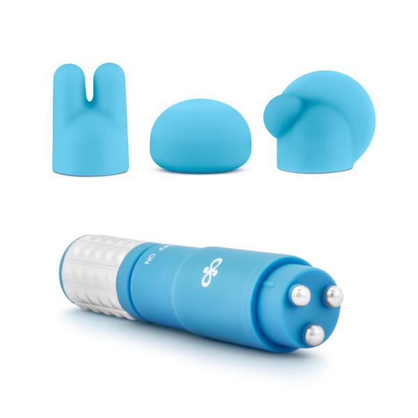 Revitalize Massage Kit with 3 Silicone Attachments Blue