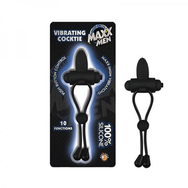 Maxx Men Vibrating Cocktie Silicone 10 Function Waterproof Black
