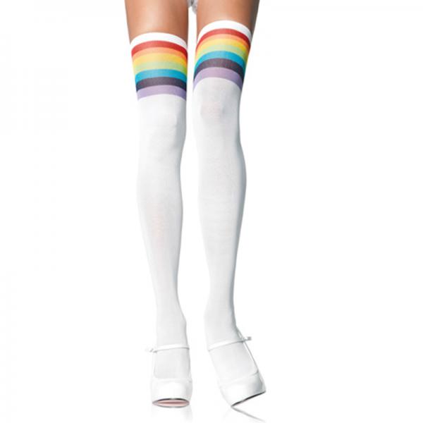 Over The Rainbow Opaque Thigh Highs O/S Multicolor