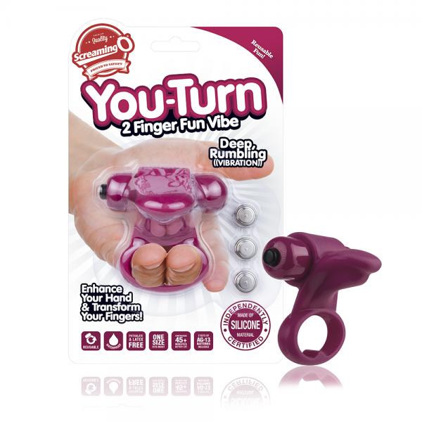 Screaming O You Turn 2 Finger Fun Purple Finger Vibe