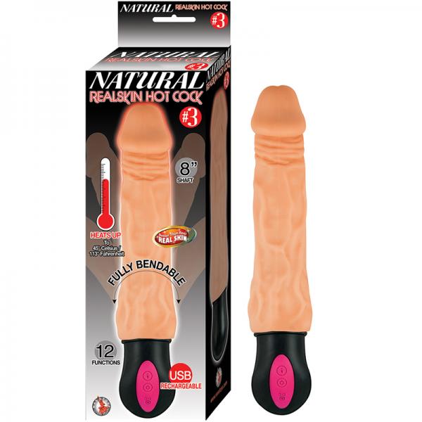 Natural Realskin Hot Cock #3 8 inches Beige