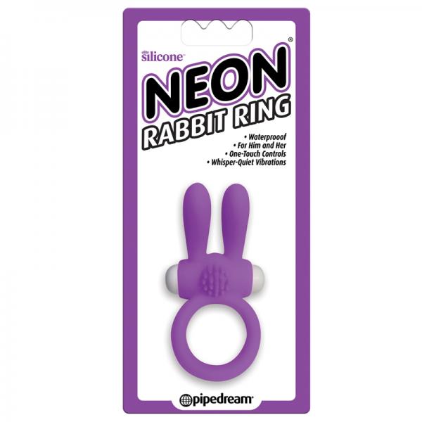 Neon Rabbit Ring Vibrator Purple