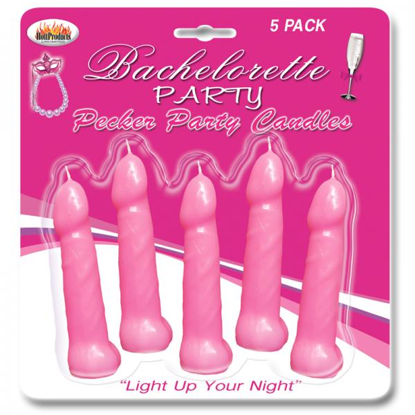 Bachelorette Party Pecker Party  Candles Pink 5 Pack