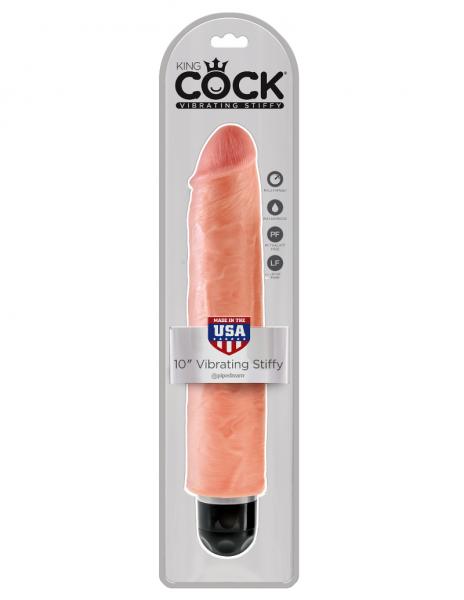 King Cock 10 inches Vibrating Stiffy Beige