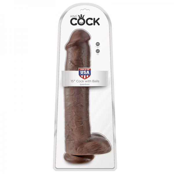 King Cock 15in Cock - Brown