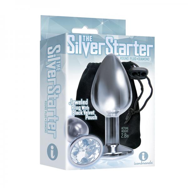 The 9's, The Silver Starter, Bejeweled Stainless Steel Plug, Diamond