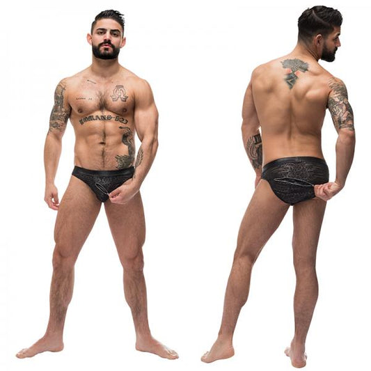Male Power Zip It 2x Zip Bikini Black Xl