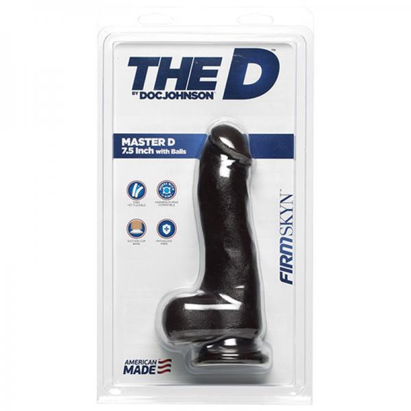 The D Master D 7.5 Inches Dildo with Balls Firmskyn - Brown