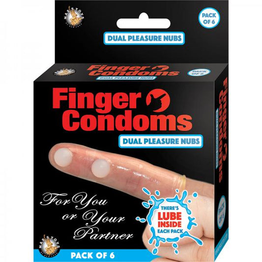 Finger Condoms Dual Pleasure Nubs 6 Pack