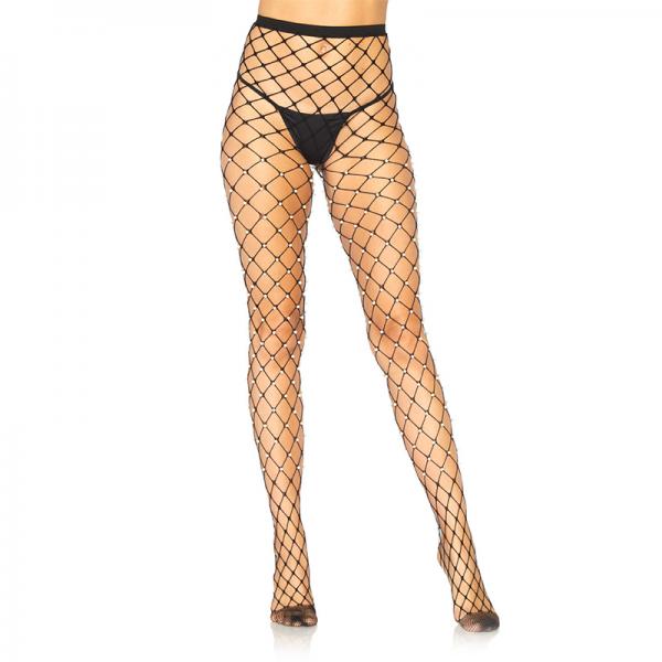 Faux Pearl Fence Net Tights. Black O/s