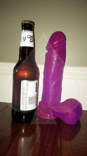 Crystal Jellies 8 inches Realistic Cock With Balls Purple