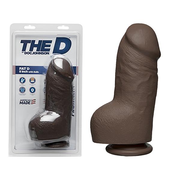 The D Fat D 8 inches With Balls Firmskyn Brown Dildo