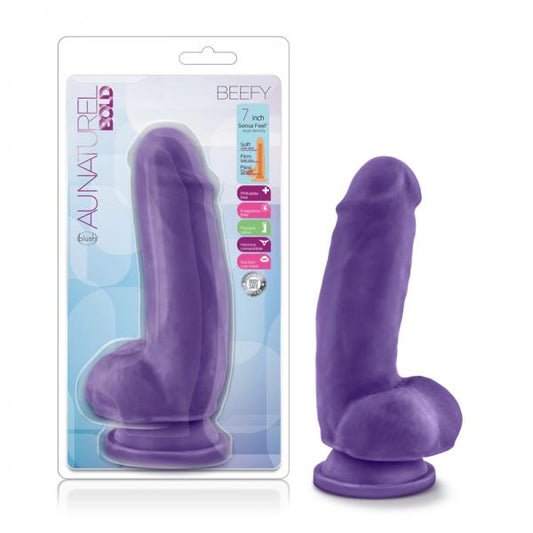 Au Natural - Bold - Beefy - 7in Dildo - Purple
