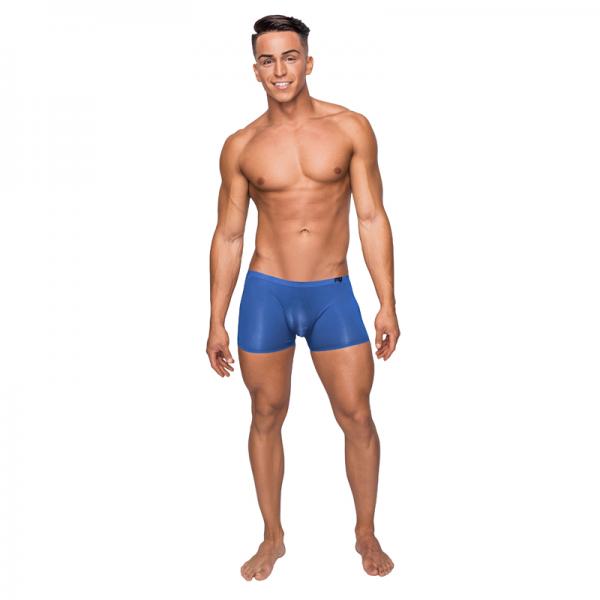 Male Power Seamless Sleek Short Blue Sheer Pouch Large
