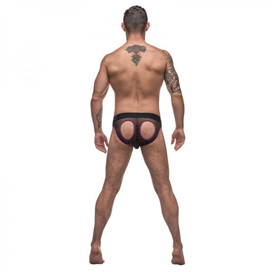 Male Power Airotic Mesh Butt Out Bikini Black Xlarge