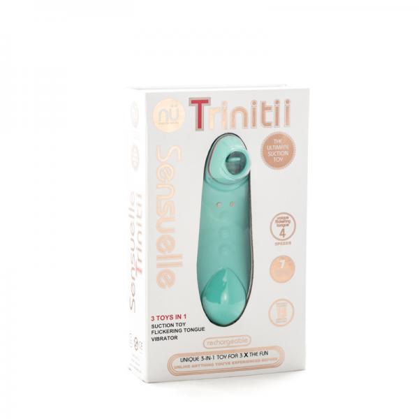 Sensuelle Trinitii 3-in-1 Suction Tongue Vibe Electric Blue
