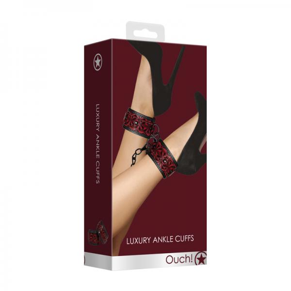 Luxury Ankle Cuffs - Burgundy