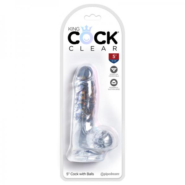 King Cock Clear 5in Cock With Balls