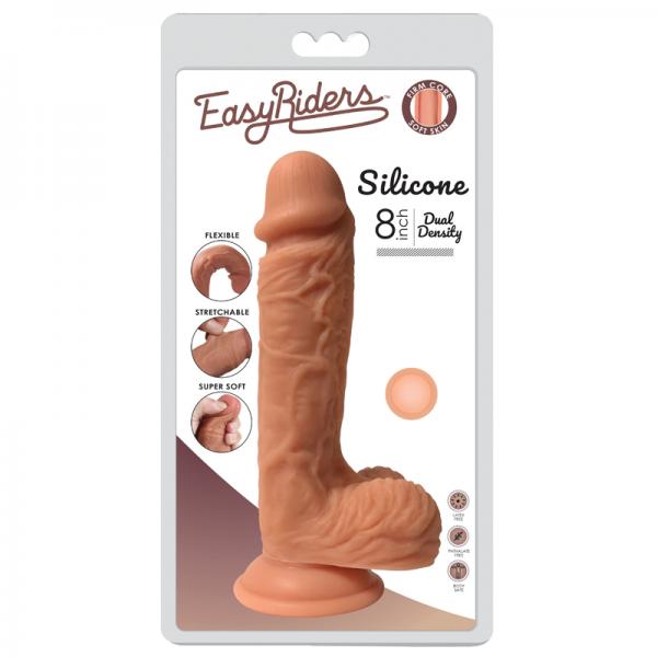 Easy Riders 8in Dual Density Silicone Dong With Balls