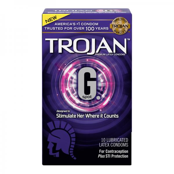 Trojan G-spot Lubericated Latex Condom 10pk