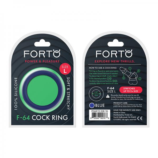 Forto F-64:  50mm 100% Silicone Ring Wide Lg Blue