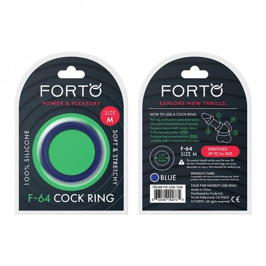 Forto F-64: 45mm 100% Silicone Ring Wide Med Blue