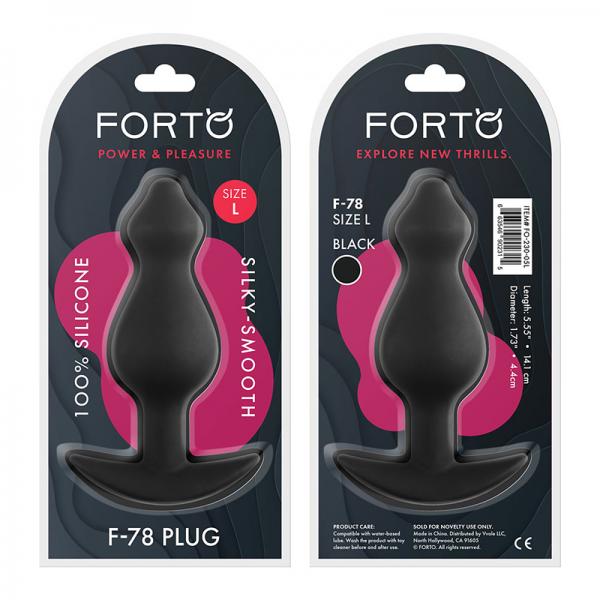 Forto F-78: Pointee 100% Silicone Plug Large Black