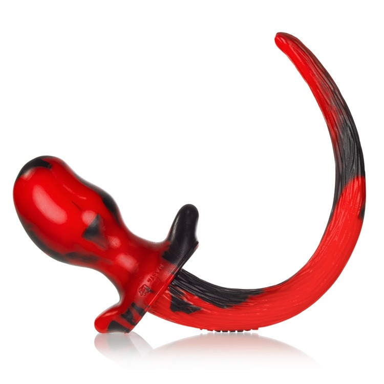 BEAGLE, puppy tail buttplug, RED SWIRL, Medium