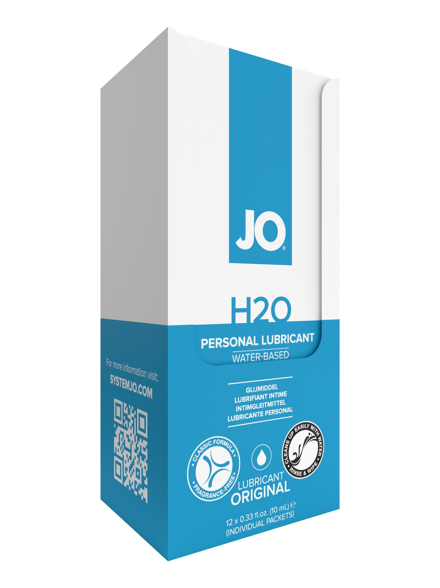 JO H2O Foil Display Box - Original - Lubricant 0.34 floz / 10 mL