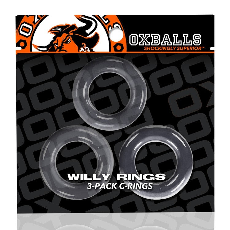 WILLY RINGS, 3-pack cockrings - CLEAR